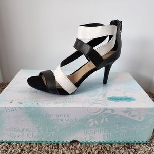 Maurices High Heels, Libby Black and White, Size 8.5, NWT, Slight Blemish